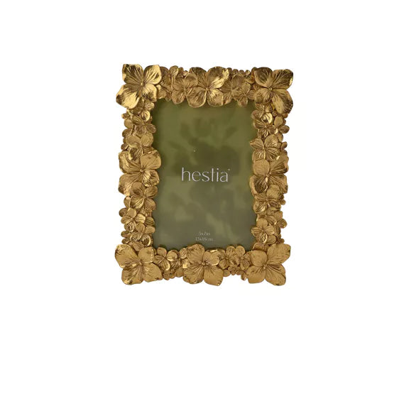 Hestia Gold Flower Photo Frame 5" x 7"