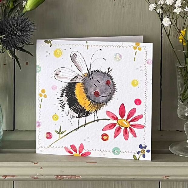 Alex Clark Bee and Flowers Blank Card
