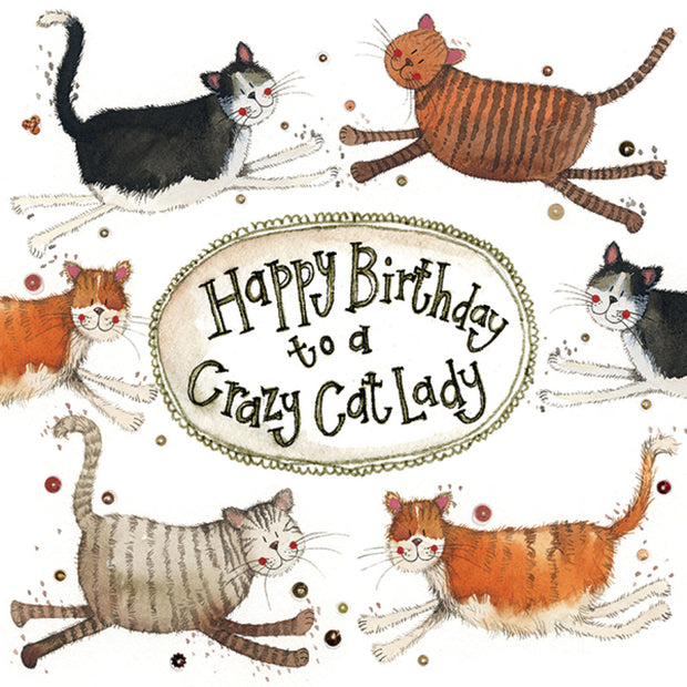 Alex Clark Crazy Cat Lady Birthday Card
