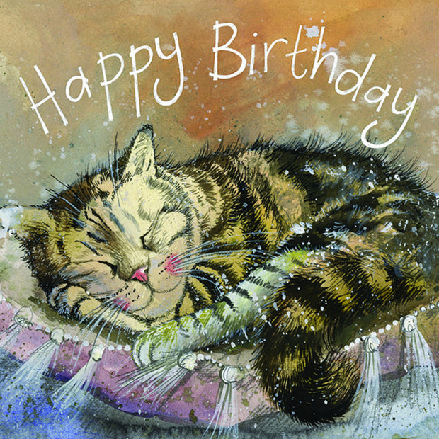 Alex Clark Sleep Tight Tabby Cat Birthday Card*