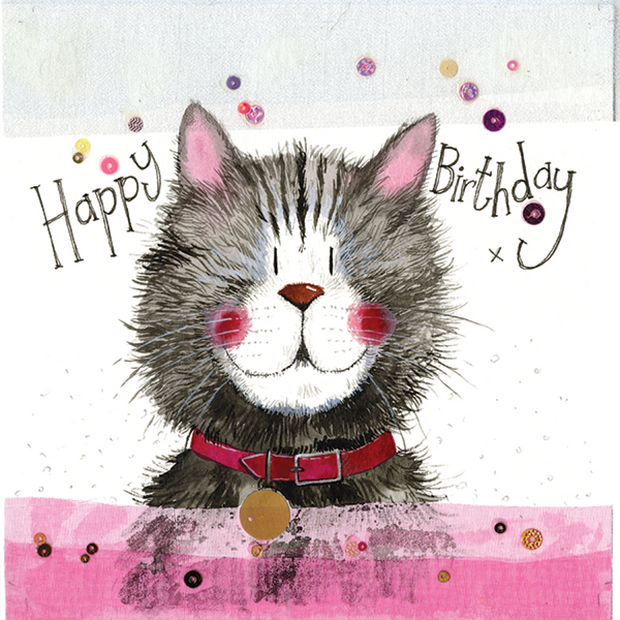 Alex Clark Cat & Collar Birthday Card*