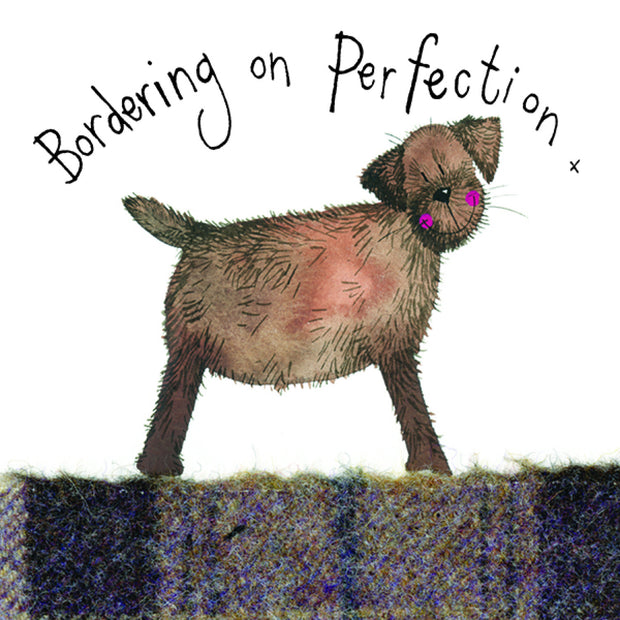 Alex Clark Bordering on Perfection Border Terrier Blank Card
