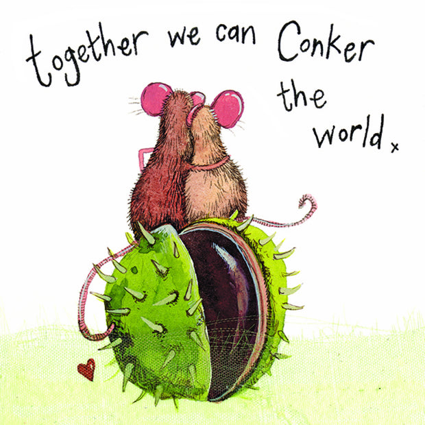 Alex Clark Together we can Conker the World Mice Blank Card