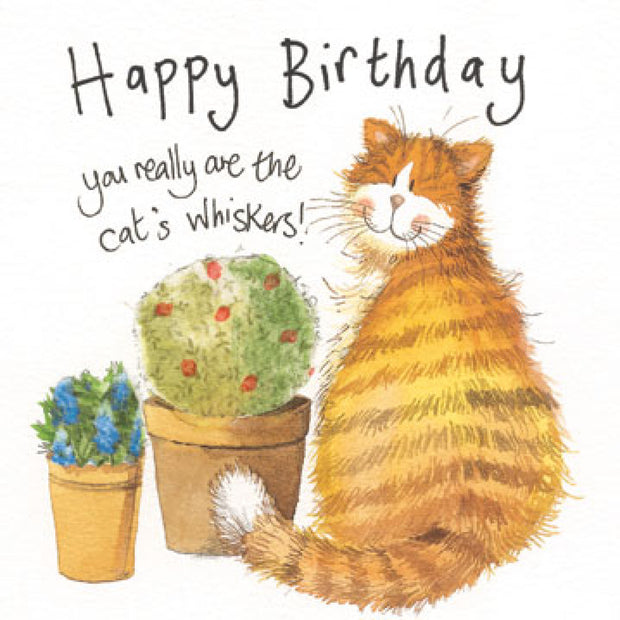 Alex Clark Whiskers Ginger Cat Birthday Card*