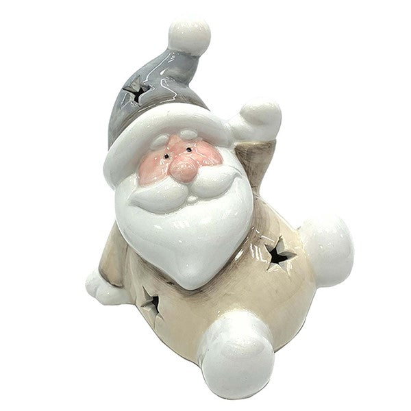 LED Light up Grey Small Santa Ornament