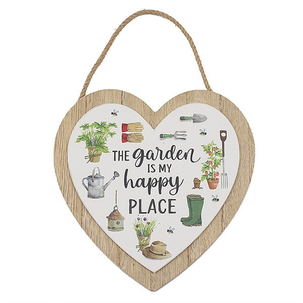 Green Fingers Garden Happy Heart Plaque