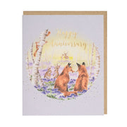 Wrendale 'Bluebell Woods' woodland animal Anniversary Card