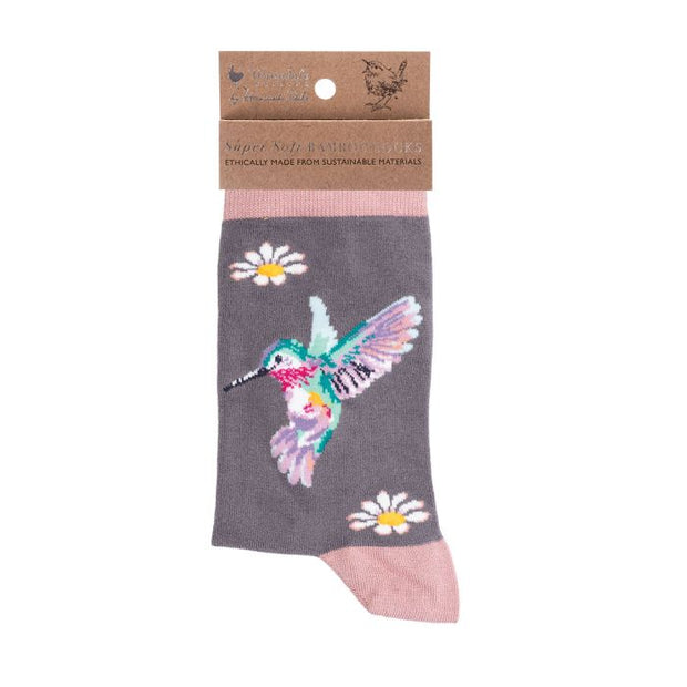 Wrendale 'Wisteria Wishes' hummingbird socks