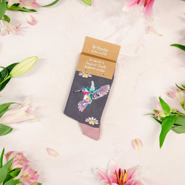Wrendale 'Wisteria Wishes' hummingbird socks