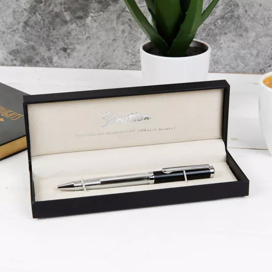 Stratton Ball Point Pen Black & Silver*