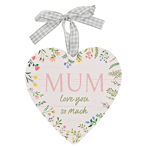 The Cottage Garden Mum Hanging Heart Plaque