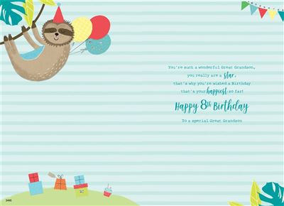 ICG Great Grandson 8th Birthday Card