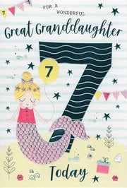 ICG Great Granddaughter 7th Birthday Card