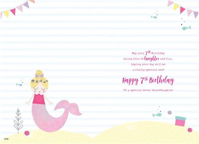 ICG Great Granddaughter 7th Birthday Card