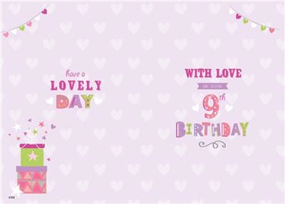 ICG Great Granddaughter 9th Birthday Card