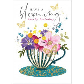 Abacus Floral Teacup Happy Birthday Card*