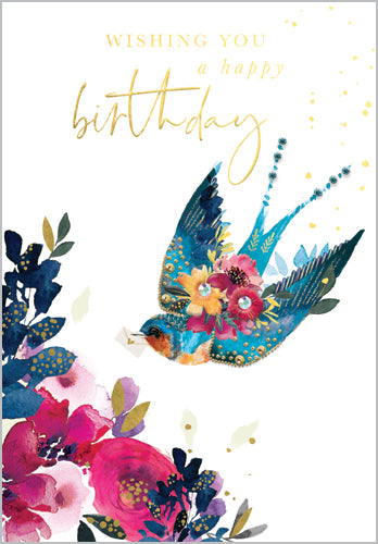 Abacus Jewelled Swallow Birthday Card*