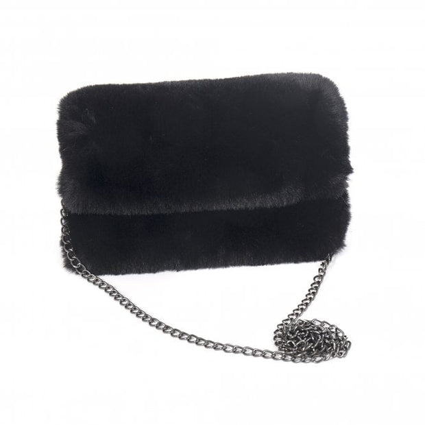 Black Faux Fur Bag