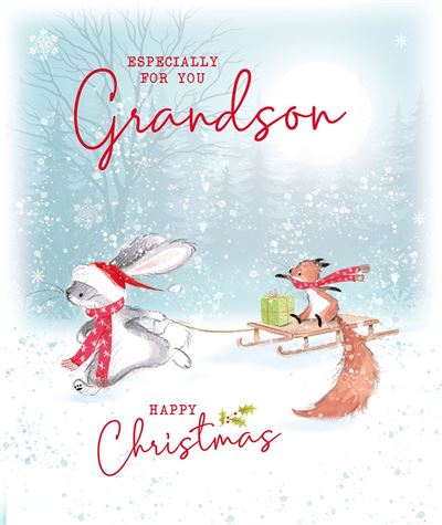 Cherry Orchard Grandson Christmas Card