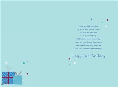 ICG Son 16th Birthday Card