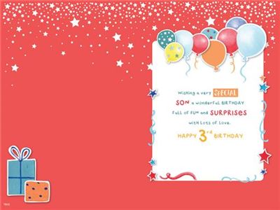 ICG Son 3rd Birthday Card