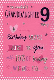 ICG Granddaughter 9th Birthday Card