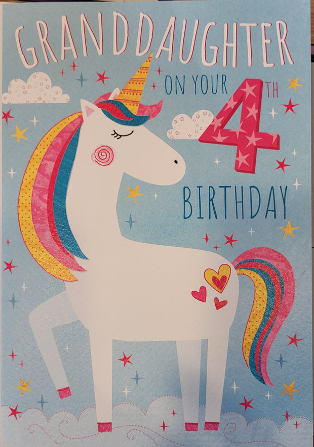 Noel Tatt Granddaughter 4th Birthday Card