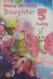 Cardigan Cards Daughter 5th Birthday Card