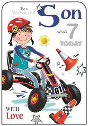 Jonny Javelin Son 7th Birthday Card