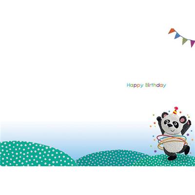 Paper Rose Hula Hoopa Panda Children's Birthday Card*