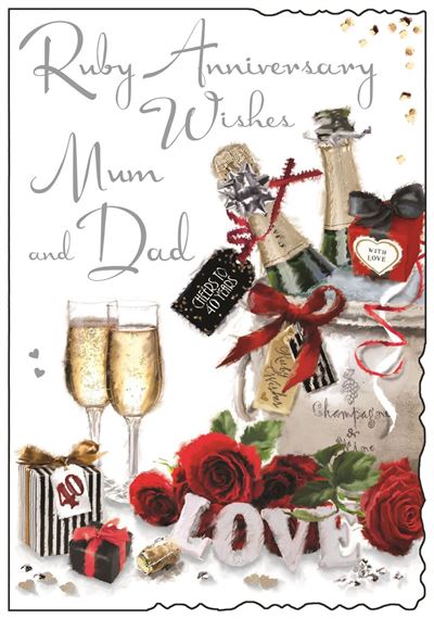 Jonny Javelin Mum & Dad Ruby Anniversary Card*