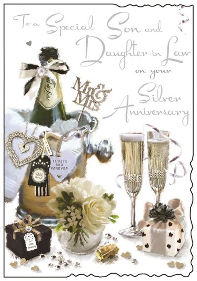 Jonny Javelin Son & Daughter in Law Silver Anniversary Card