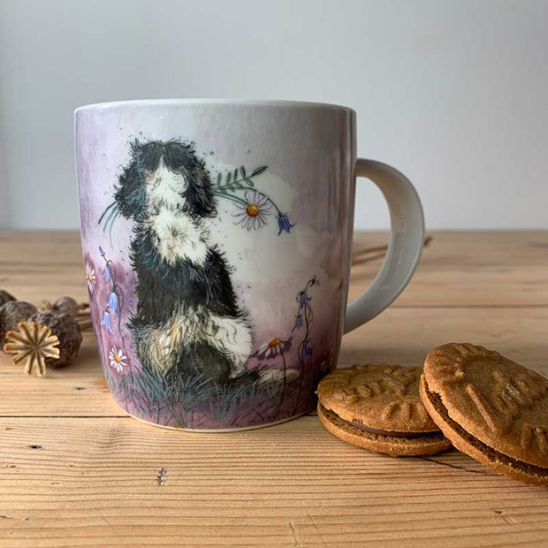 Alex Clark Spaniel & Flowers Mug