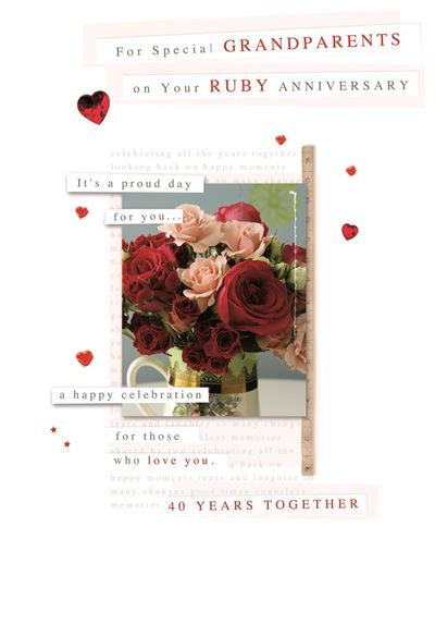 Hallmark, Grandparents Ruby Wedding Anniversary Card*