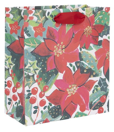 Glick Poinsettia Medium Gift Bag