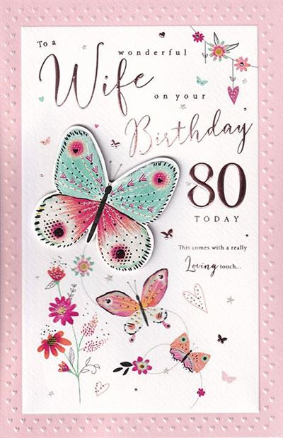 ICG Wife 80th Birthday Card*