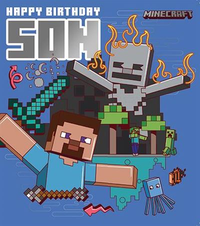 Minecraft Son Birthday Card*