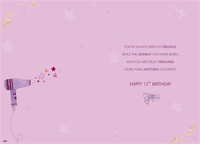 ICG Granddaughter 12th Birthday Card