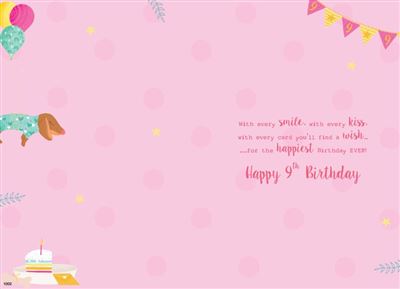 ICG Granddaughter 9th Birthday Card