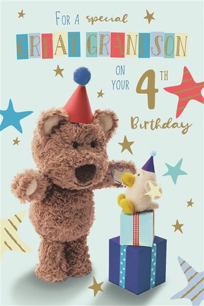 ICG Great Grandson 4th Birthday Card