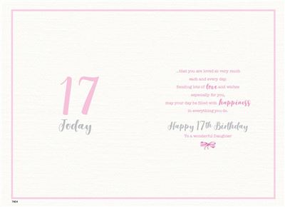 ICG Daughter 17th Birthday Card