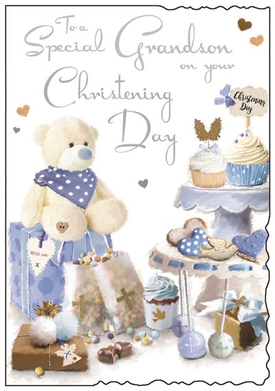 Jonny Javelin Grandson Christening Day Card