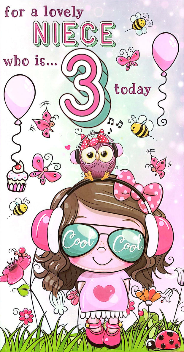 Cardigan Cards Niece 3rd Birthday Card