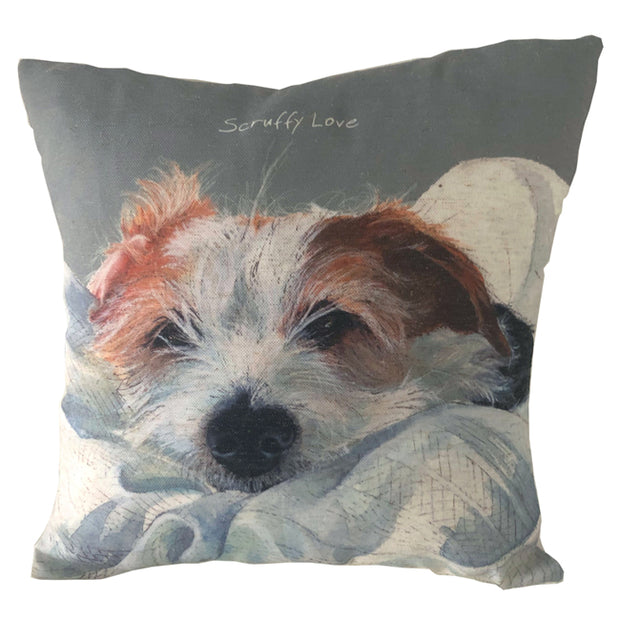 Little Dog Laughed "Scruffy Love" Cushion