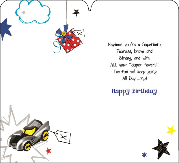 Jonny Javelin Nephew Superhero Birthday Card*