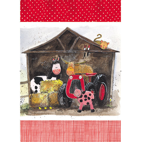 Alex Clark Farmyard Tractor Tea Towel