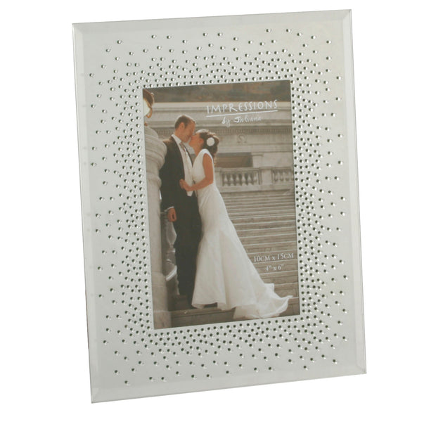 Widdop Mirrored Starburst Crystal 4 x 6 Photo Frame