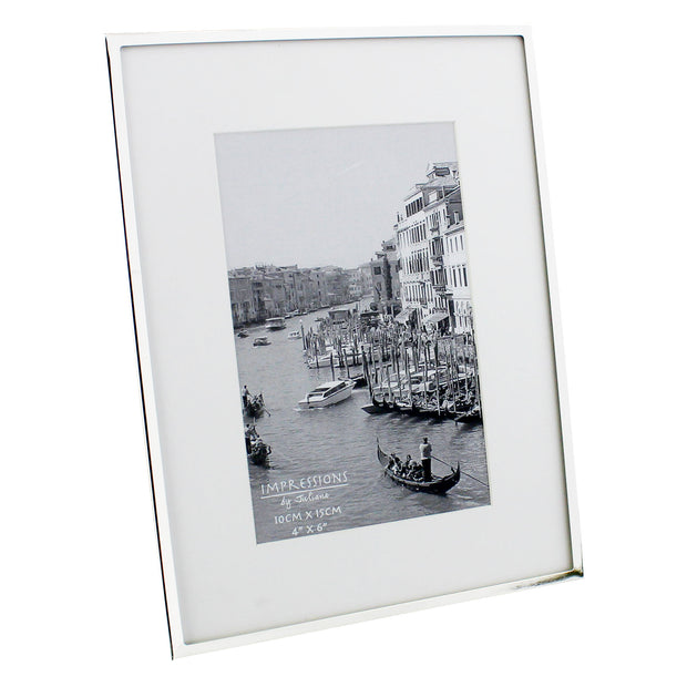 Widdop Silverplated White Border 4 x 6 Photo Frame