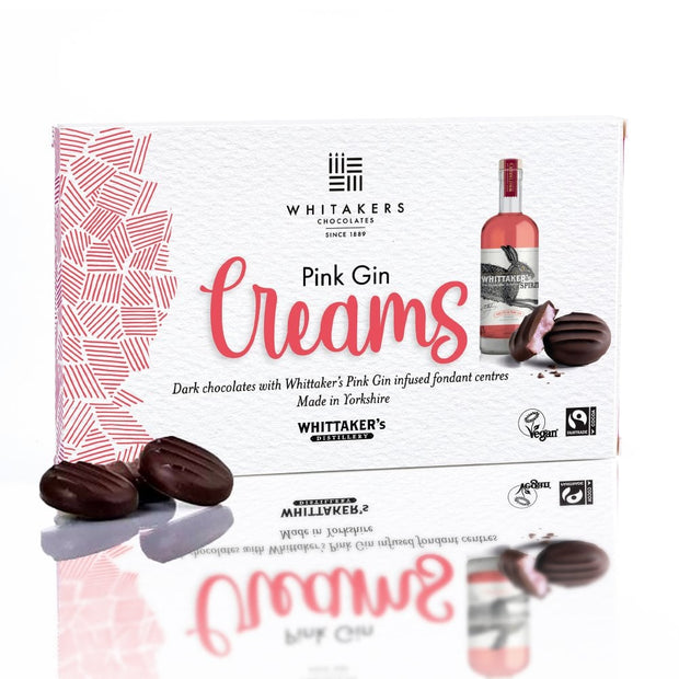 Whitakers Dark Chocolate Pink Gin Creams Box 150g